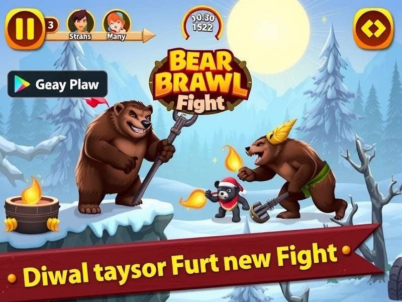 Bear Brawl Mountain Fight Gameplay Screenshot